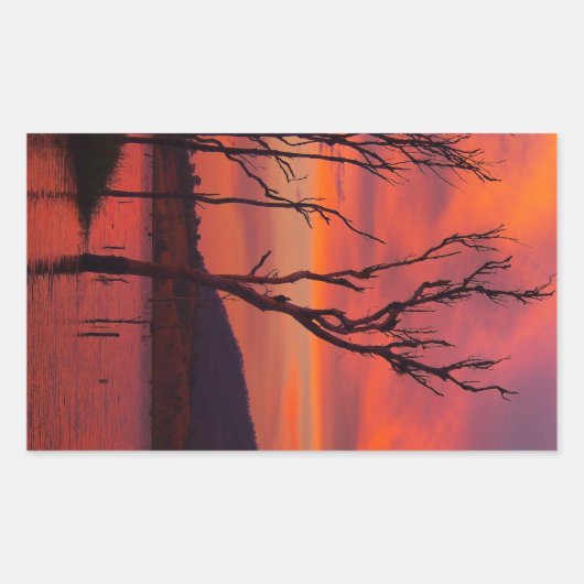Sticker Rectangulaire Colonne de coucher de soleil sur le lac Awoonga (Devant)