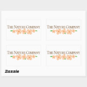 Sticker Rectangulaire Colonne de logo rectangulaire avec fleurs (Feuille)