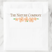 Sticker Rectangulaire Colonne de logo rectangulaire avec fleurs (Sac)