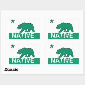 Sticker Rectangulaire Colonnes d'ours blanc vert en Californie (Feuille)