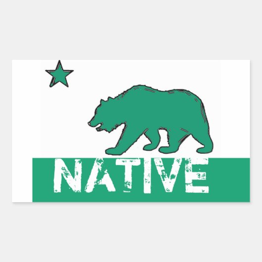 Sticker Rectangulaire Colonnes d'ours blanc vert en Californie (Devant)