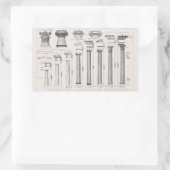 Sticker Rectangulaire Colonnes romaines antiques Dessin architectural (Sac)