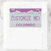 Sticker Rectangulaire Colorado personnalisé colorado violet plaque d'imm (Sac)