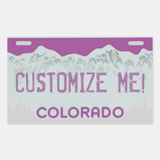Sticker Rectangulaire Colorado personnalisé colorado violet plaque d'imm (Devant)