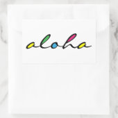 Sticker Rectangulaire coloré ALOHA (Sac)