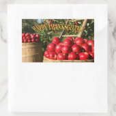 Sticker Rectangulaire Coloré Pomme rouge récolte Thanksgiving Rectangul (Sac)