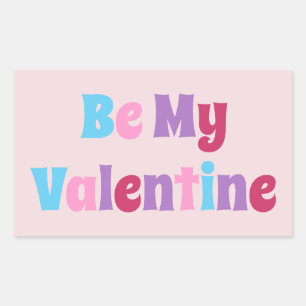 Sticker Rectangulaire Coloré Sois ma Saint Valentin