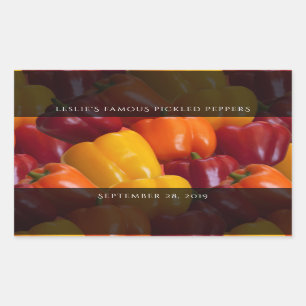 Sticker Rectangulaire Coloré Tasty Rouge Orange Poivrons Jaune