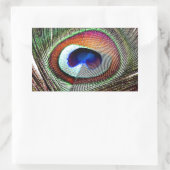 Sticker Rectangulaire Colorful Copper Peacock Feather (Sac)