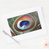 Sticker Rectangulaire Colorful Copper Peacock Feather (Enveloppe)