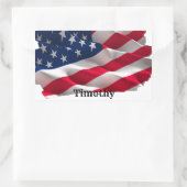 Sticker Rectangulaire Colorful energy wave american flag (Sac)