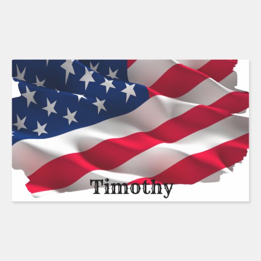 Sticker Rectangulaire Colorful energy wave american flag (Devant)