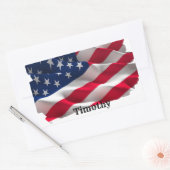 Sticker Rectangulaire Colorful energy wave american flag (Enveloppe)