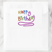 Sticker Rectangulaire Colorful heureux Birthday Greeting (Sac)