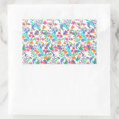 Sticker Rectangulaire Colourful Exotic Floral Pattern-23147 (Sac)