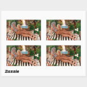 STICKER RECTANGULAIRE COMBAT DE REINES DE LA JUNGLE (Feuille)