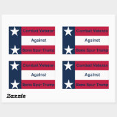 Sticker Rectangulaire Combattez l'ancien combattant contre Trump (Feuille)