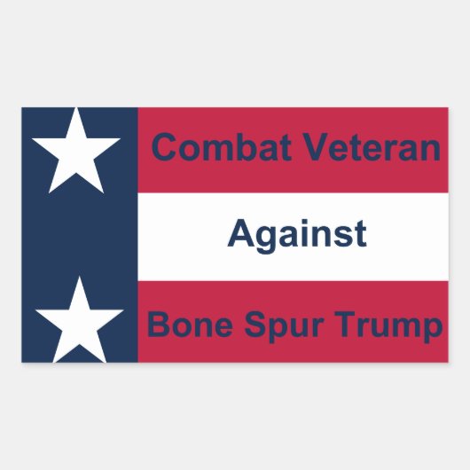 Sticker Rectangulaire Combattez l'ancien combattant contre Trump (Devant)