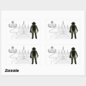Sticker Rectangulaire Combinaison de bombe commémorative EOD (Feuille)