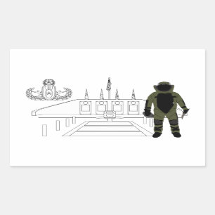 Sticker Rectangulaire Combinaison de bombe commémorative EOD