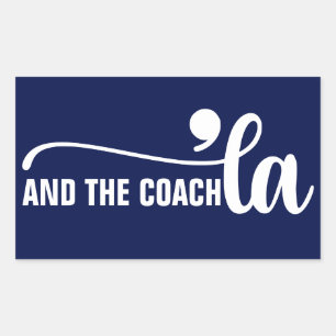 Sticker Rectangulaire Comma la & Coach Kamala Harris Coach Blue