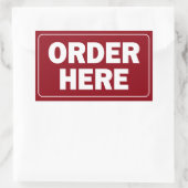 Sticker Rectangulaire Commande ici signer pour le restaurant ou l'entrep (Sac)