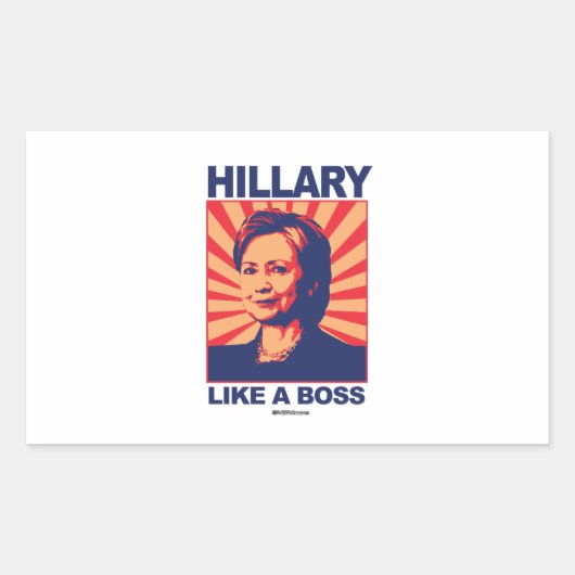 Sticker Rectangulaire Comme un patron - propagande de Hillary (Devant)