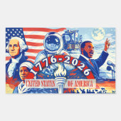 Sticker Rectangulaire Commemorative 1776-2026 États-Unis Semiquincentena (Devant)