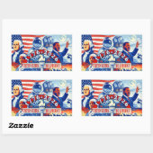 Sticker Rectangulaire Commemorative 1776-2026 USA Semiquincentennial (Feuille)