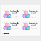 Sticker Rectangulaire Commerce de fils et de crochet de crochet (Feuille)