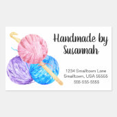 Sticker Rectangulaire Commerce de fils et de crochet de crochet (Devant)