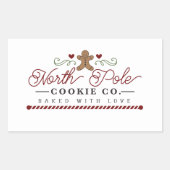 Sticker Rectangulaire Compagnie de biscuits du Pôle Nord Noël (Devant)