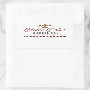 Sticker Rectangulaire Compagnie de biscuits du Pôle Nord Noël