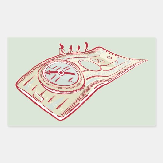 Sticker Rectangulaire Compas randonnée (Devant)