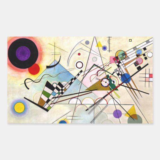 Sticker Rectangulaire Composition 8 de Kandinsky (Devant)