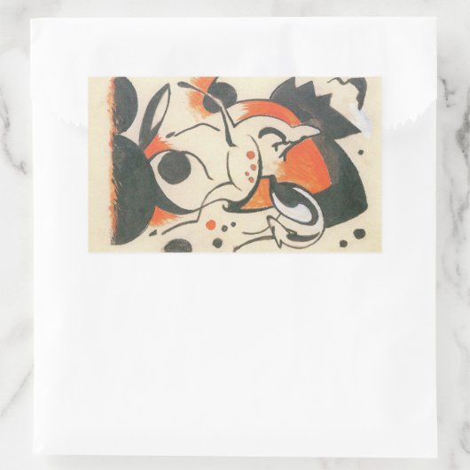 Sticker Rectangulaire Composition avec deux cerfs par Franz Marc (Sac)