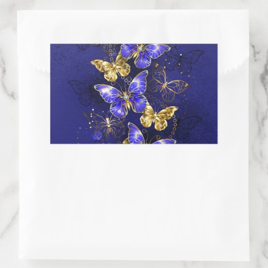 Sticker Rectangulaire Composition avec papillons Sapphire (Sac)