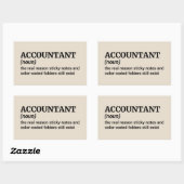 Sticker Rectangulaire Comptable - Définition amusante (Feuille)