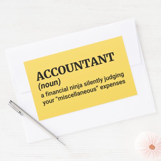 Sticker Rectangulaire Comptable drôle (Enveloppe)