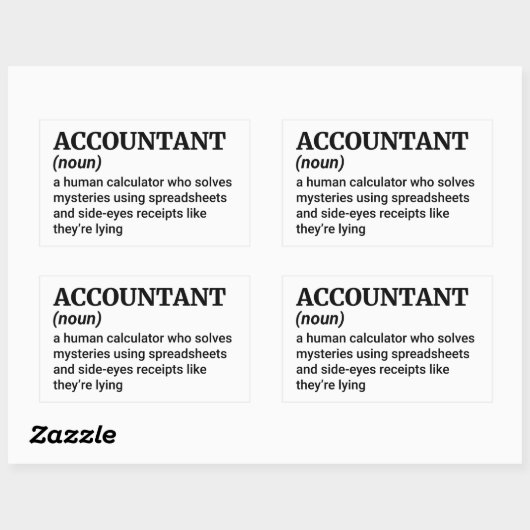 Sticker Rectangulaire Comptable drôle (Feuille)