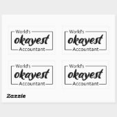 Sticker Rectangulaire Comptable le plus Okayest dans le monde (Feuille)