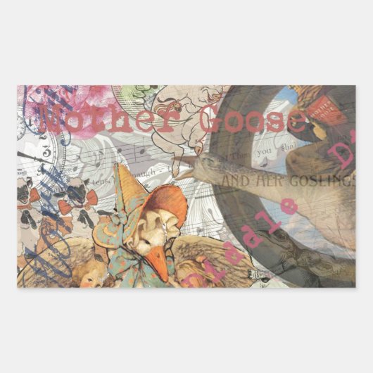 Sticker Rectangulaire Comptine de Mère l'Oie Conte de Fées (Devant)