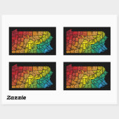 Sticker Rectangulaire comté de pennsylvanie (Feuille)