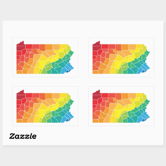Sticker Rectangulaire comté de pennsylvanie (Feuille)