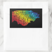 Sticker Rectangulaire comtés de couleur de l'illinois (Sac)