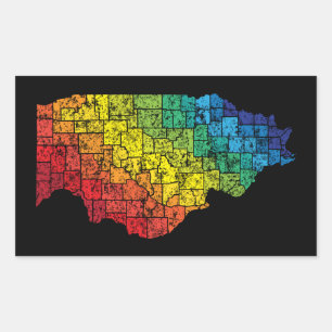 Sticker Rectangulaire comtés de couleur de l'illinois