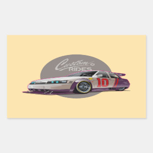 Sticker Rectangulaire Concept de voiture de course de personnage