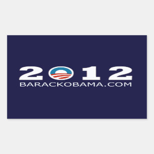Sticker Rectangulaire Conception 2012 de réélection de Barack Obama