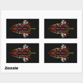 Sticker Rectangulaire Conception à rayures V8 personnalisée désactivée (Feuille)