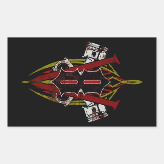 Sticker Rectangulaire Conception à rayures V8 personnalisée désactivée (Devant)